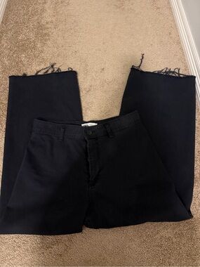 Women’s Black Frayed Hem Pants